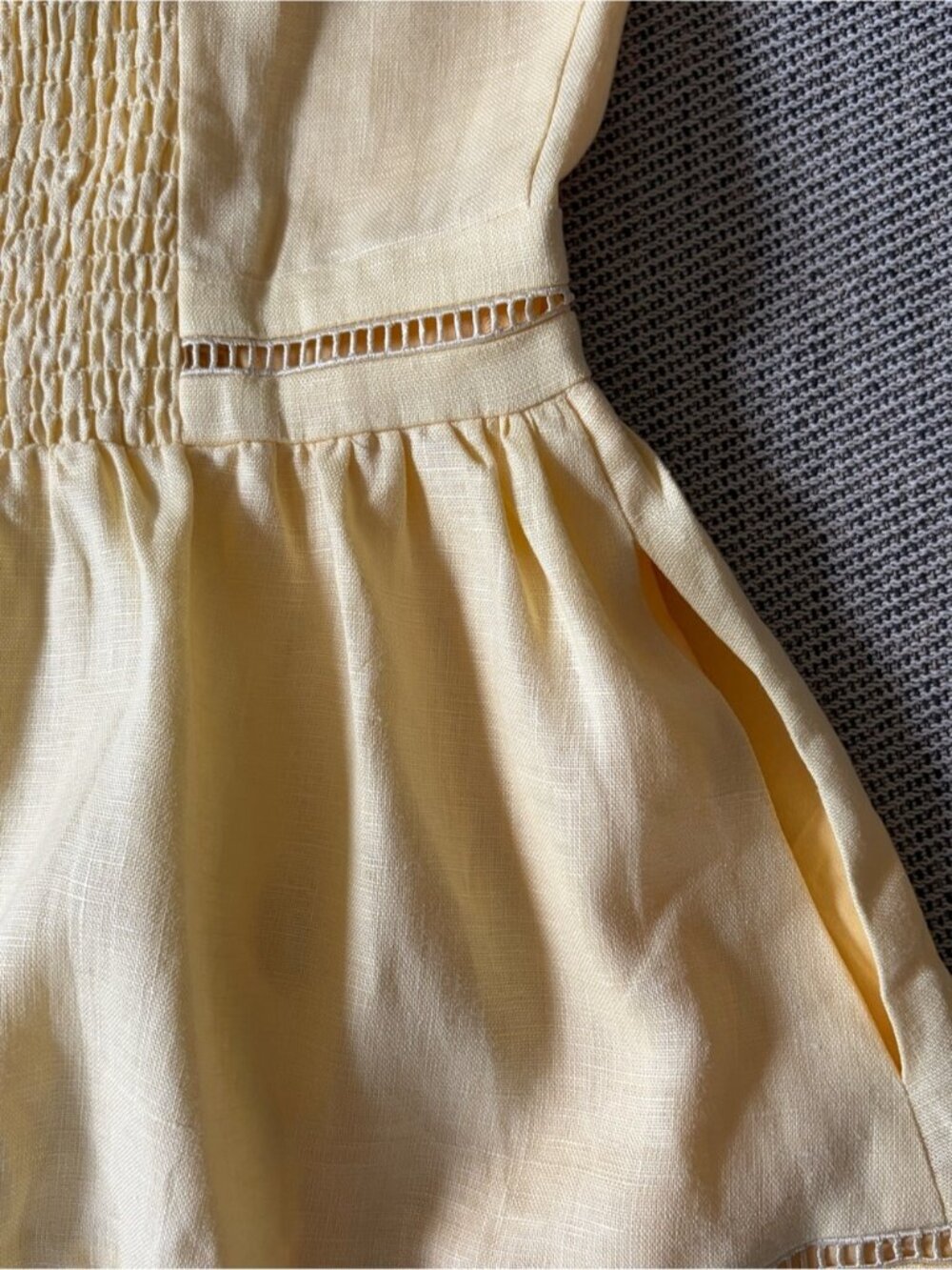 NEW Reformation Everett Linen Midi Dress Ray of Light Yellow | US 4 UK 8 - Picture 12 of 14